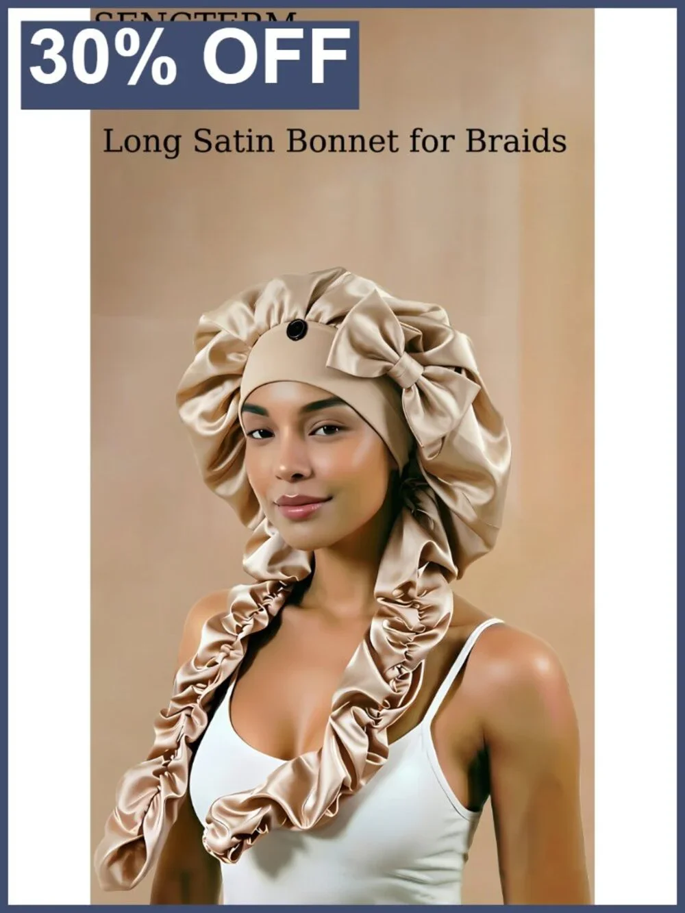 Satin Bonnet for Braids, Long Hair Sleeping Cap with Soft Knit Band
